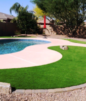 This Home Owners Back Yard Pool Is Enhanced With 80oz Imperial Spring Artificial Grass Installed By Centurion Stone Of Arizona, Mesa AZ