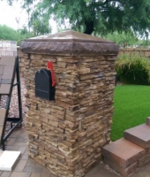 Stone Veneer Mail Box With Tennessee Column Cap | Centurion Stone Of Arizona Mesa, AZ