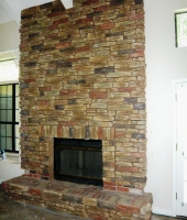 Beautiful Walled Fire Place With Canyon Ledge And Suede Stone | Centurion Stone Of Arizona