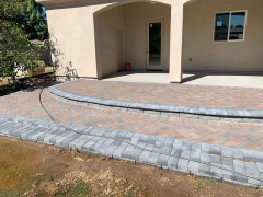 stone walkway between house and garden